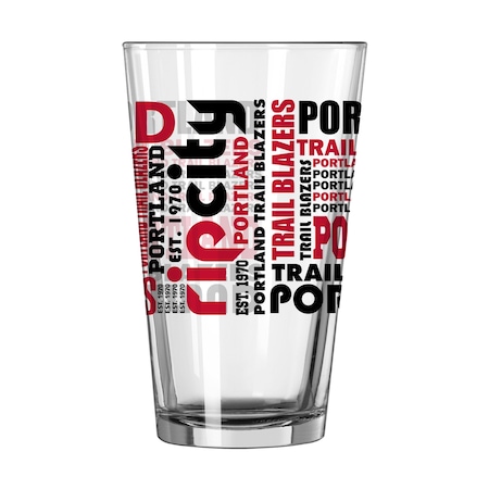 Logo Brands Portland Trailblazers 16oz Spirit Pint Glass 725-G16P-5